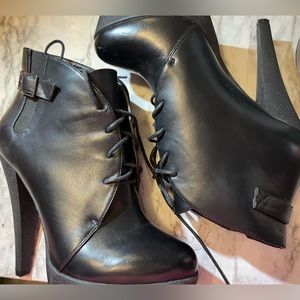 Charles David Lace-Up Heeled Booties